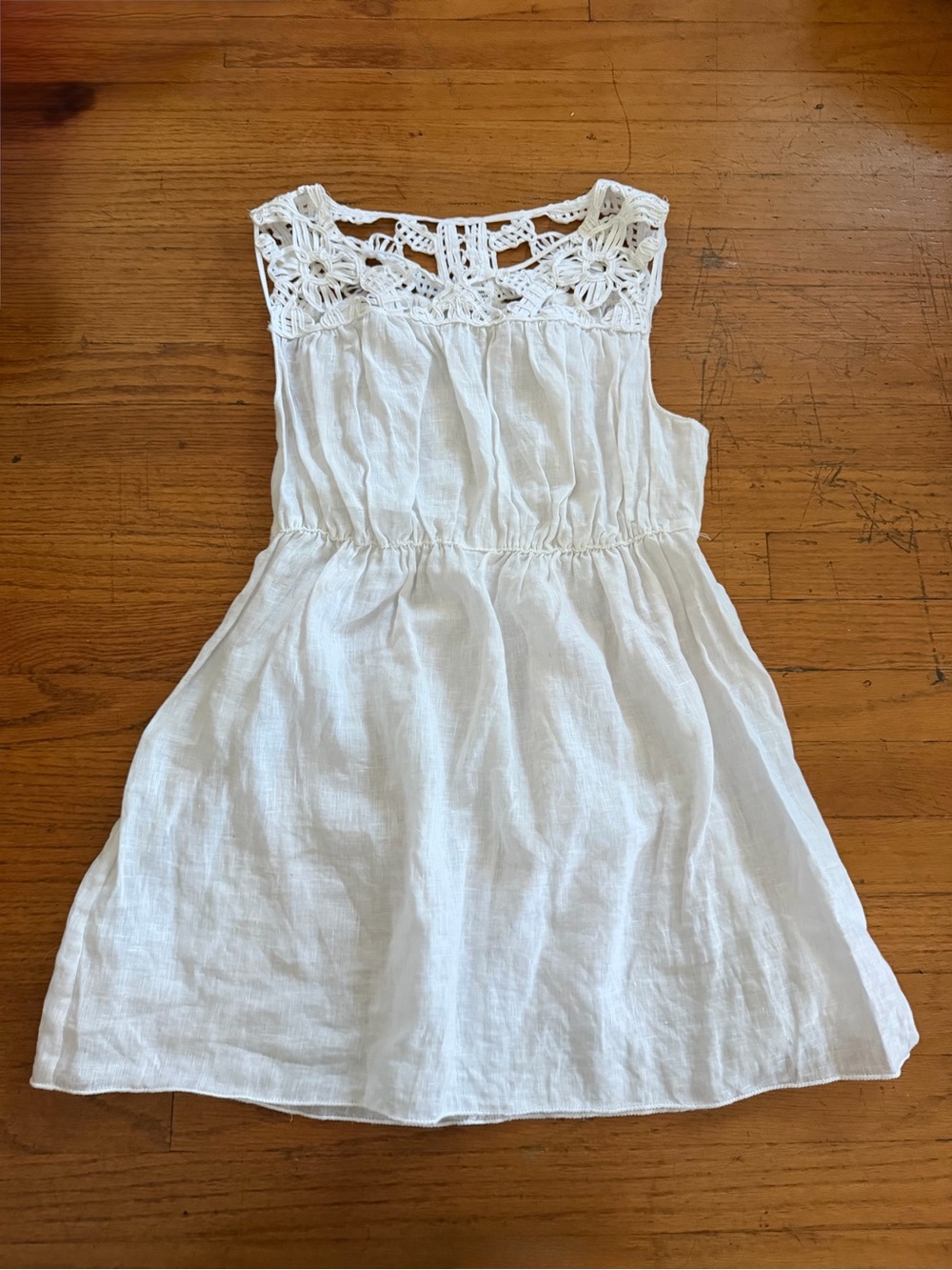 MAX STUDIO White Crochet Summer Dress
